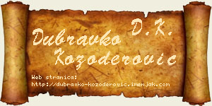 Dubravko Kozoderović vizit kartica